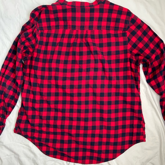 Lands End Plaid Flannel Pleated top size 16 - Picture 2 of 3